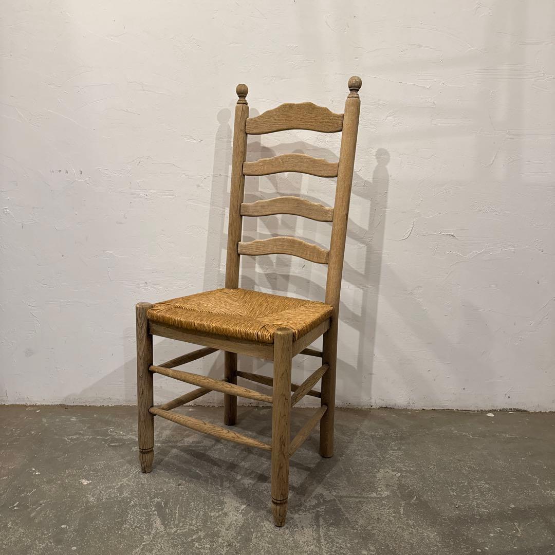 ヴィンテージ　ダイニングチェア　カフェチェア　藁座面　剥離　2