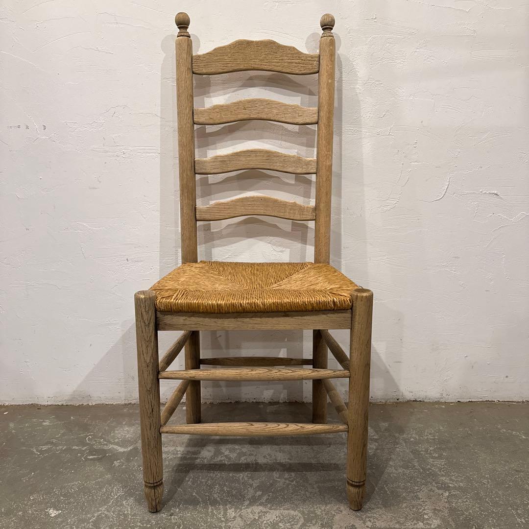 ヴィンテージ　ダイニングチェア　カフェチェア　藁座面　剥離　2