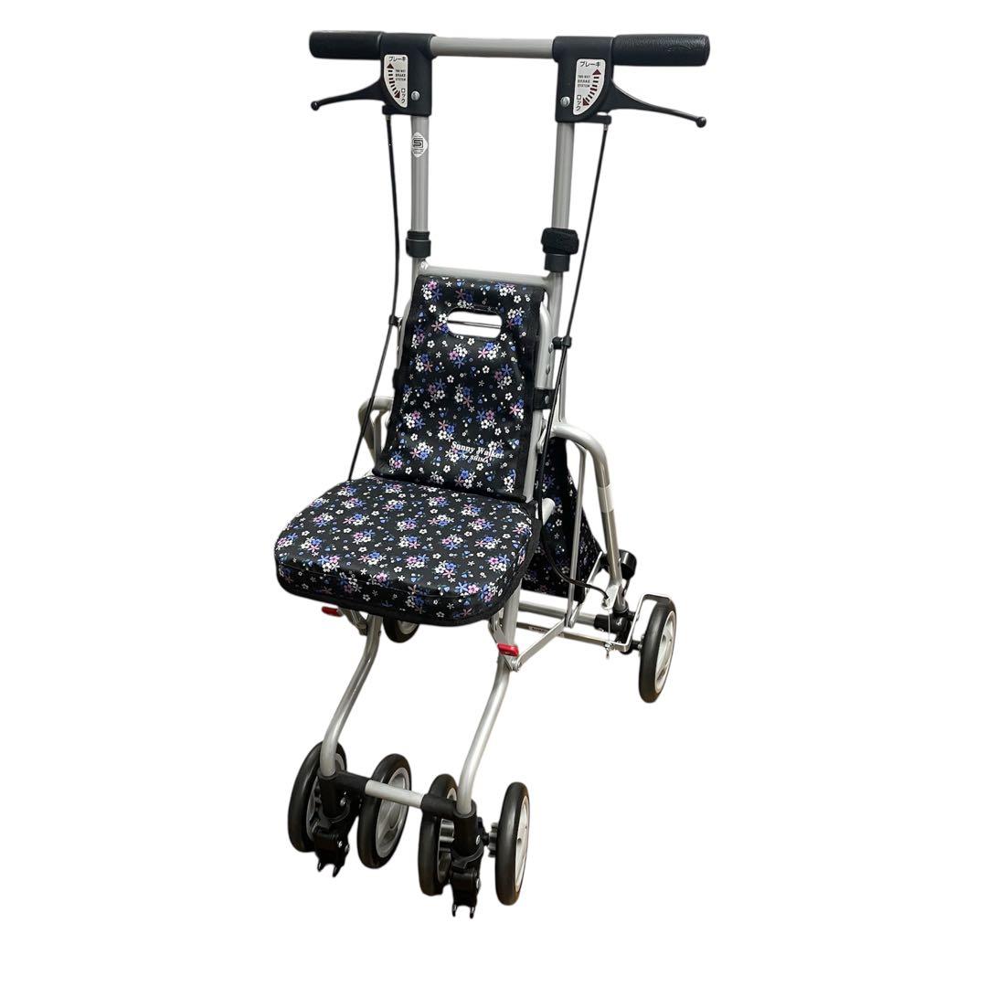 匿名発送‼️島製作所 サニーウォーカー シルバーカー 歩行器 手押し車 花柄✿
