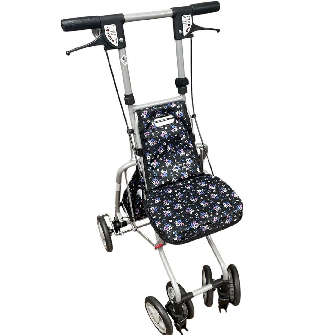 匿名発送‼️島製作所 サニーウォーカー シルバーカー 歩行器 手押し車 花柄✿