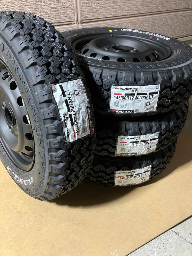 145/80r12 新品送料込み ホワイトレター ゴツゴツ - メルカリ