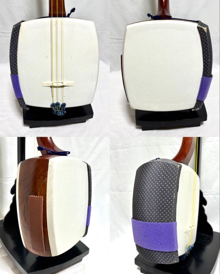 三味線セット 経木 中棹 三つ折れ 付属品 破れ無し