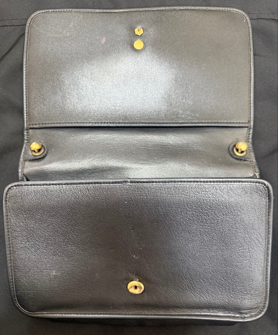 クリスチャンディオールレザーチェーンショルダーバッグ 黒 ヴィンテージ