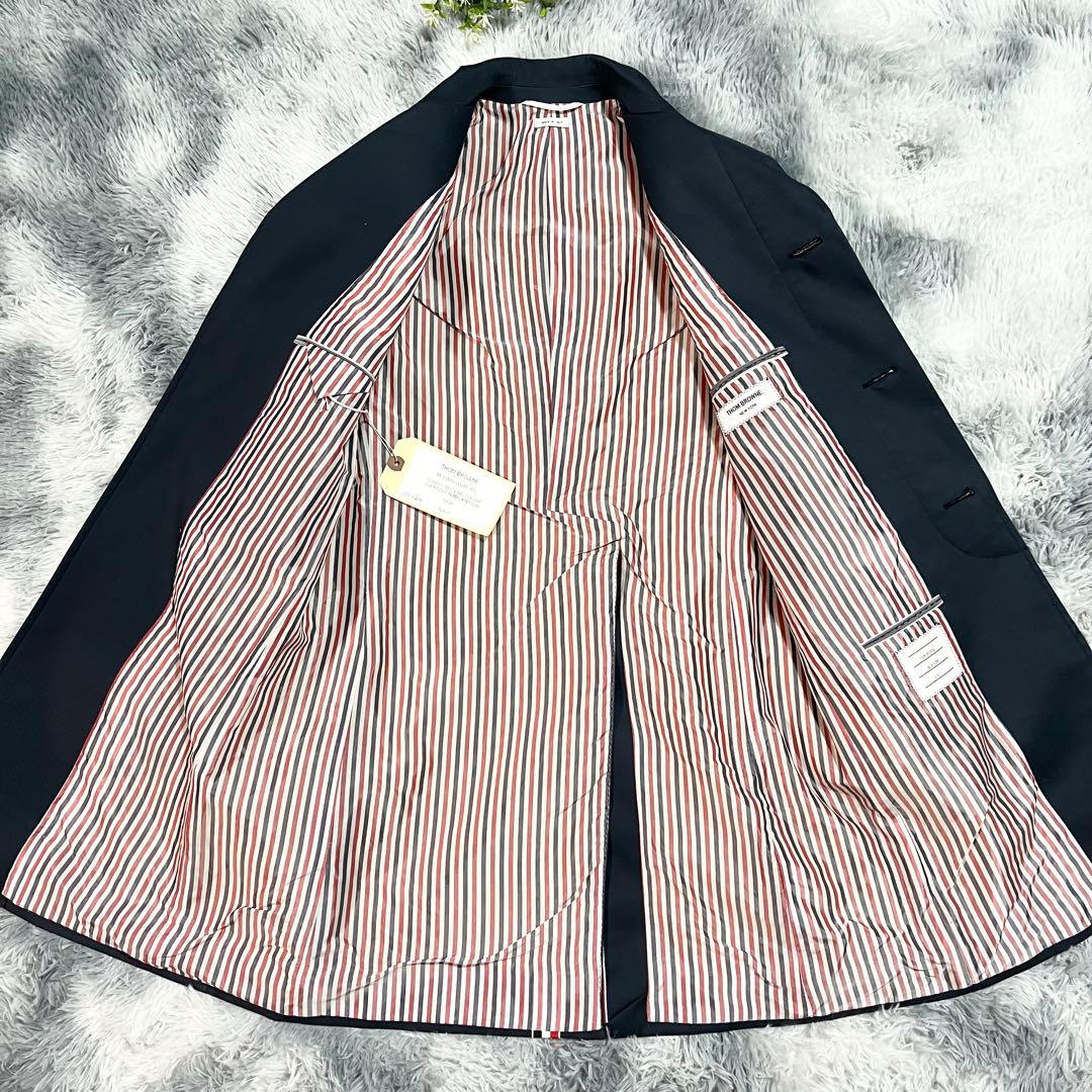 極美品　トムブラウン　バルカラーコート　ネイビー　金ボタン　タグ付き