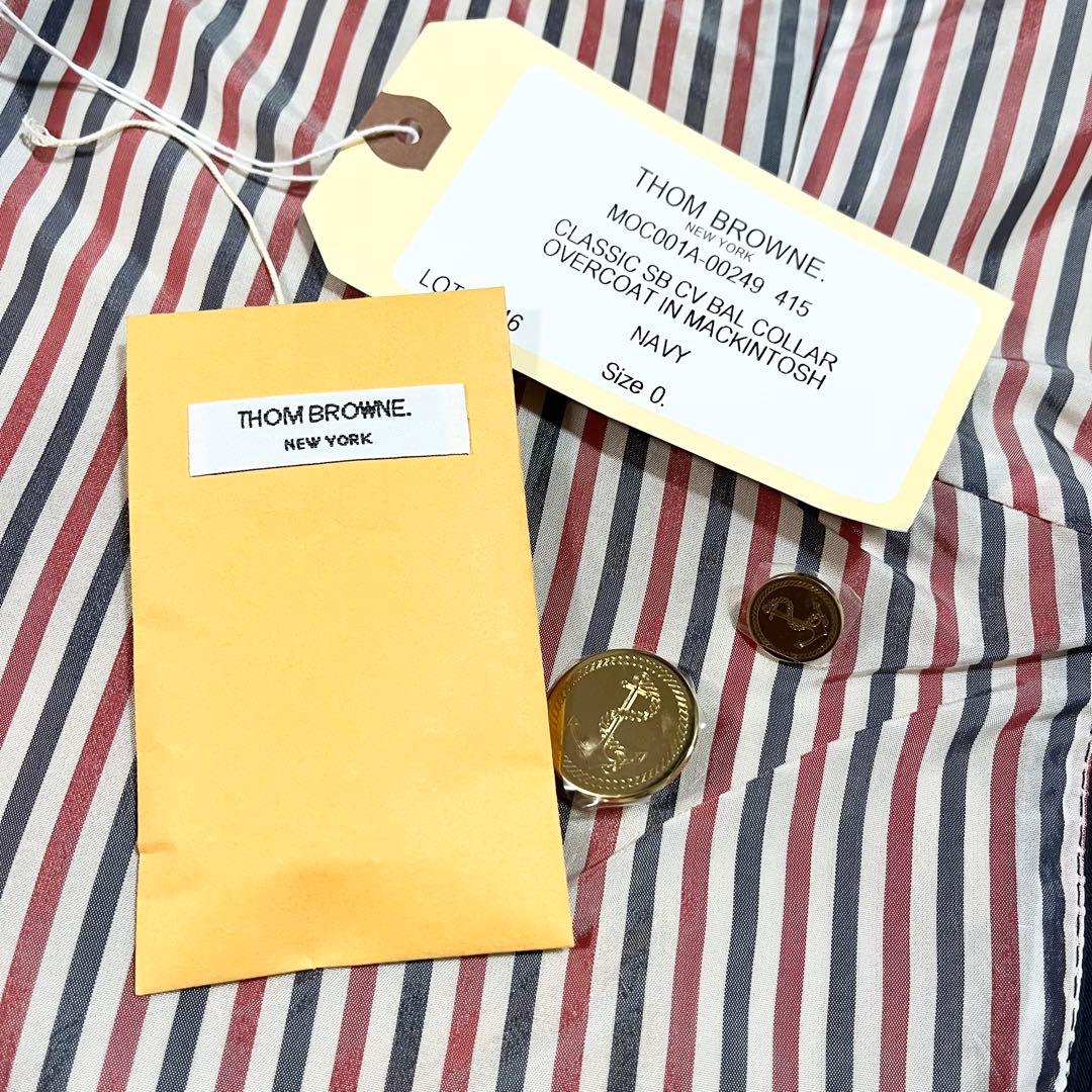 極美品　トムブラウン　バルカラーコート　ネイビー　金ボタン　タグ付き