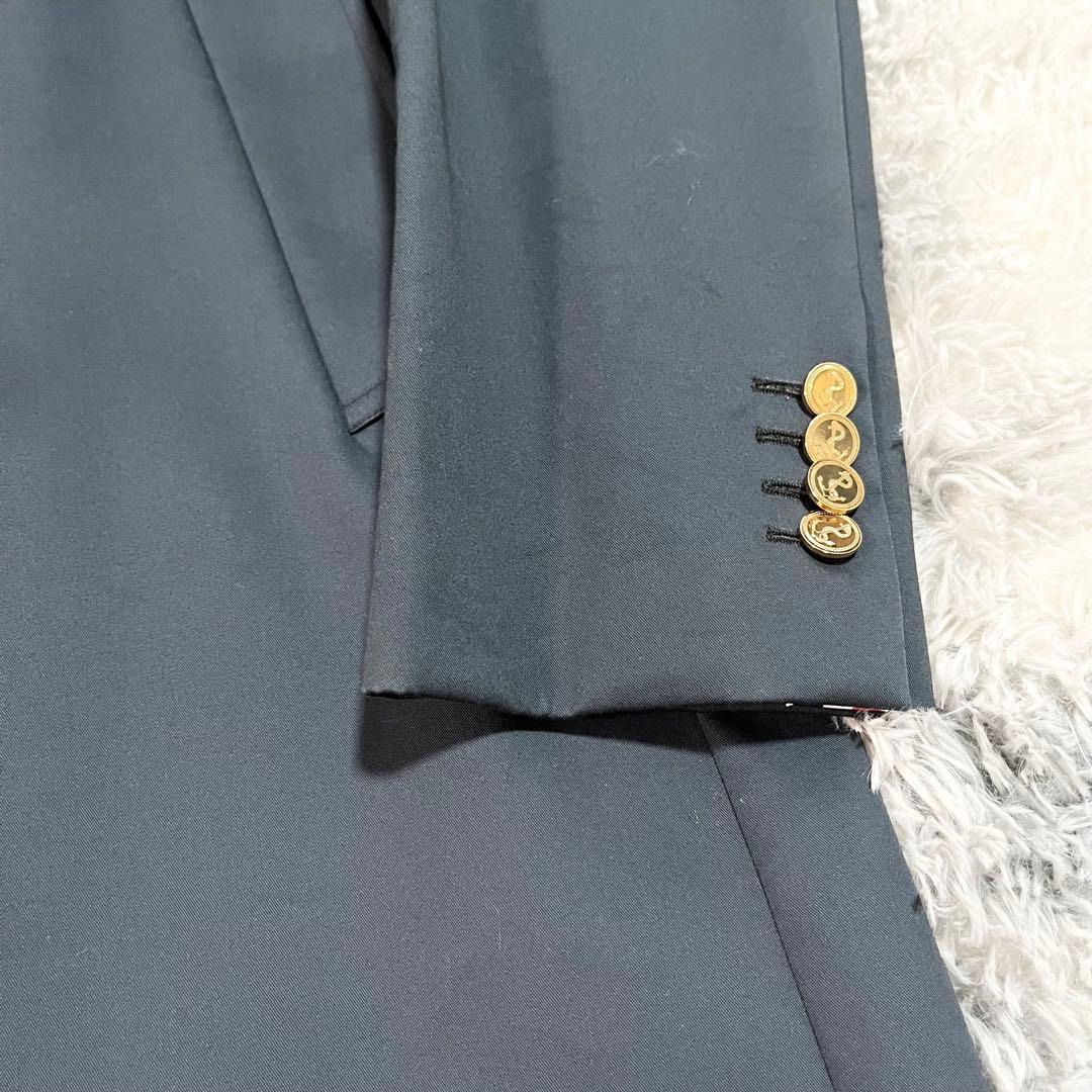 極美品　トムブラウン　バルカラーコート　ネイビー　金ボタン　タグ付き