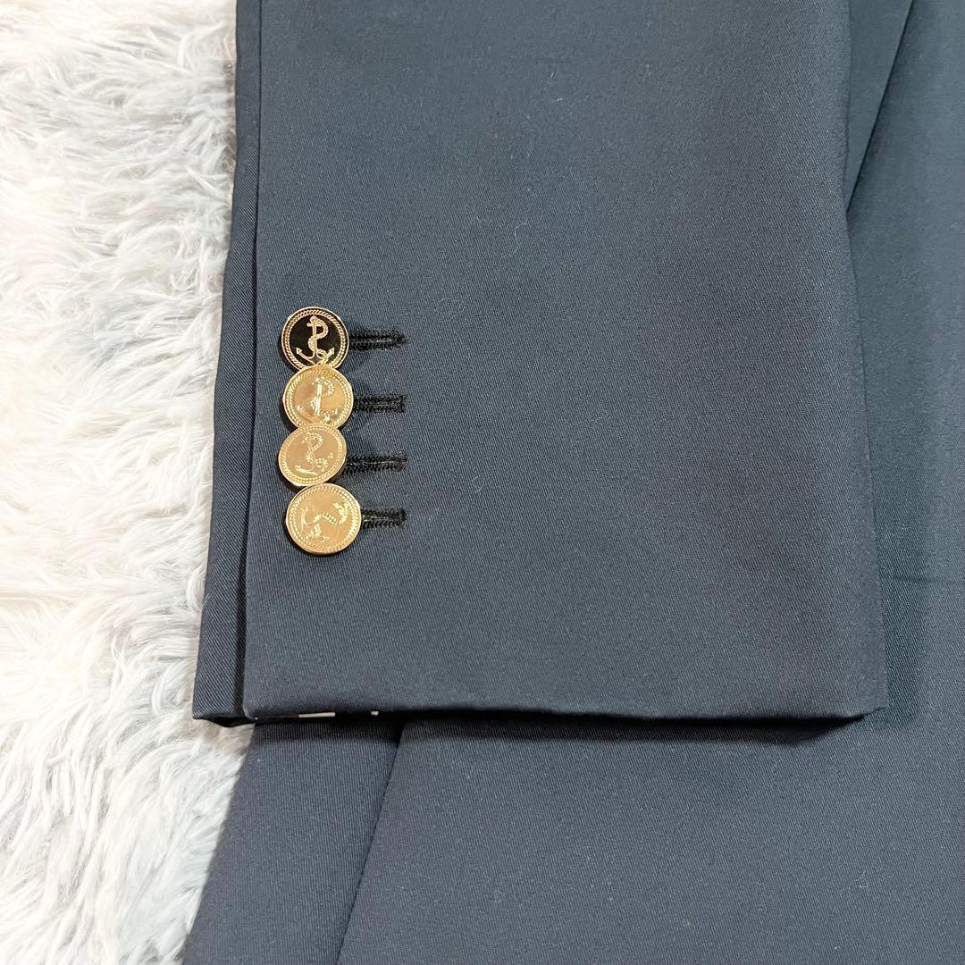 極美品　トムブラウン　バルカラーコート　ネイビー　金ボタン　タグ付き