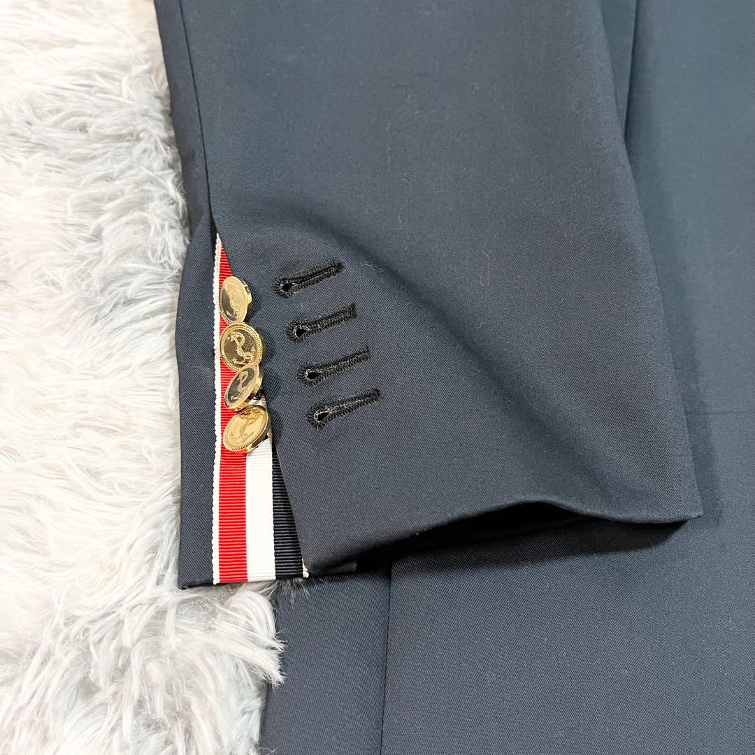 極美品　トムブラウン　バルカラーコート　ネイビー　金ボタン　タグ付き