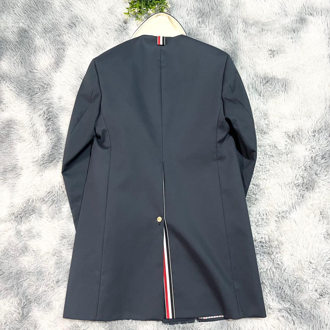 極美品　トムブラウン　バルカラーコート　ネイビー　金ボタン　タグ付き