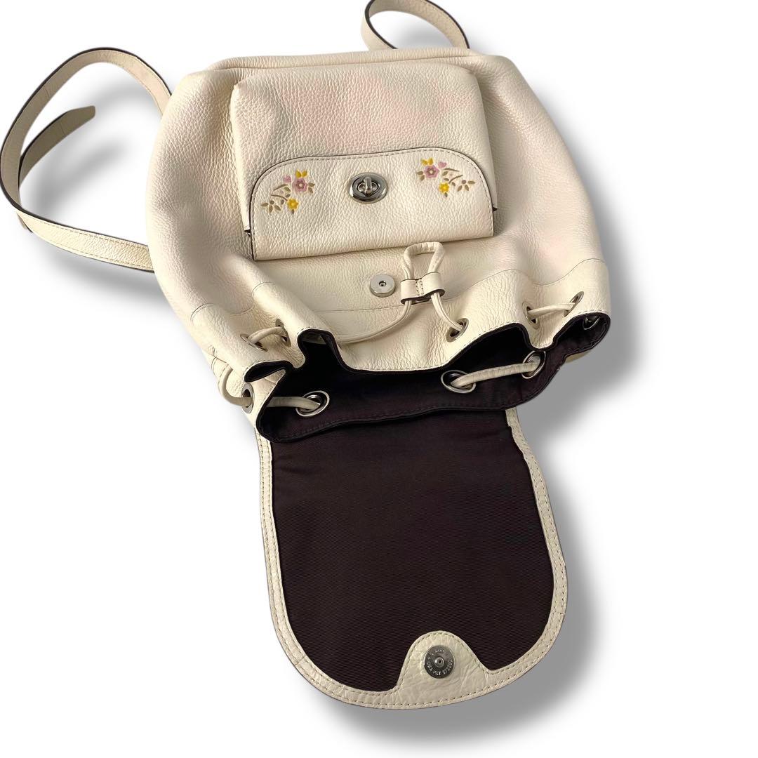 美品 Coach コーチ フローラル ツーリング ミニリュック デイパック