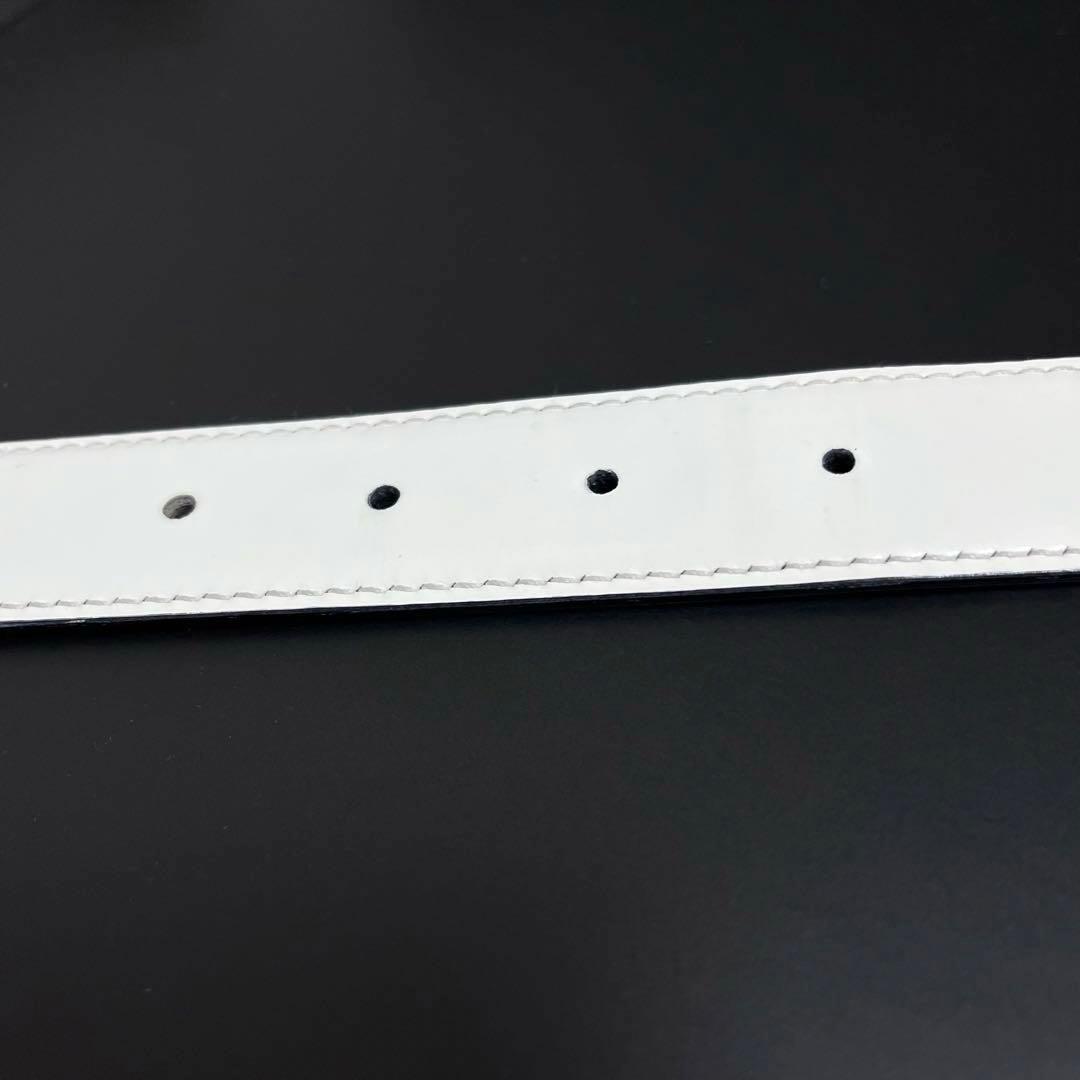 GUCCI 2way シルバーバックル ベルト ホワイト/ブラック