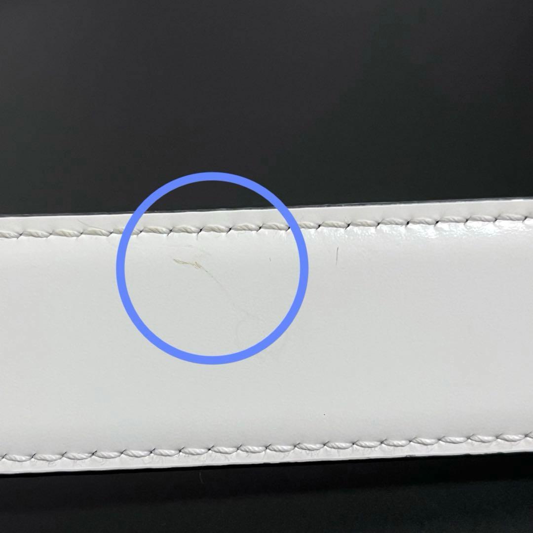 GUCCI 2way シルバーバックル ベルト ホワイト/ブラック