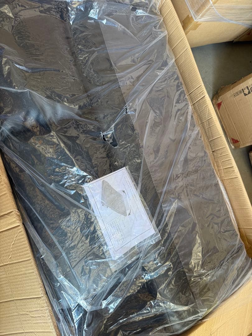 未使用　ソファベッド　W120　幅120cm セミダブル　ブラックレザー調