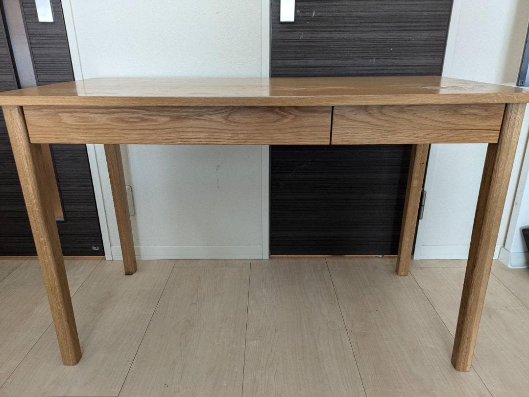MUJI 良品計画 木製デスク オーク材 引出し付き