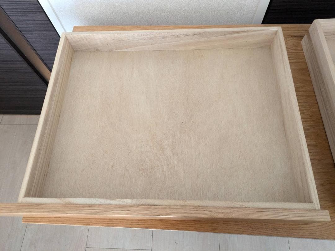 MUJI 良品計画 木製デスク オーク材 引出し付き