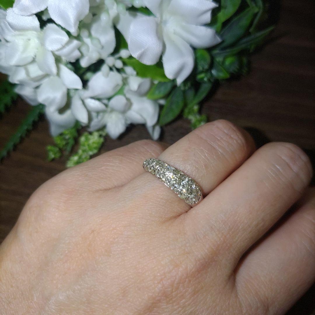 K18WG ダイヤモンド　パヴェ　リング　1.03ct