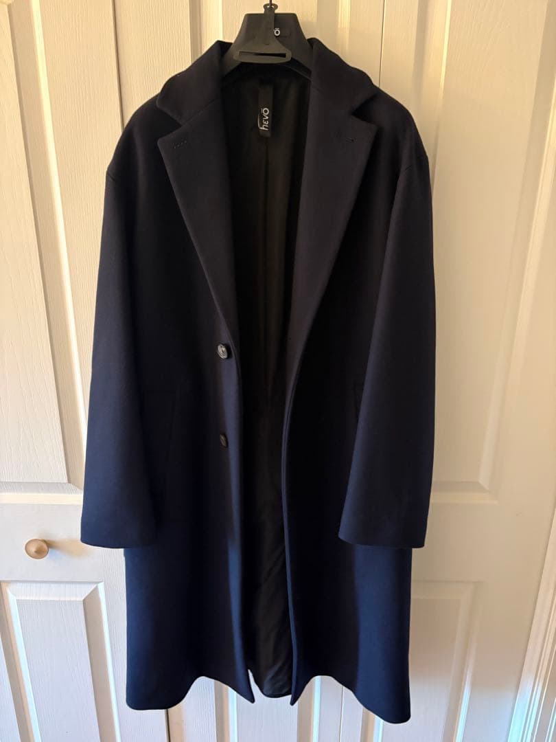 HEVOネイビー チェスターコート サイズ46 - メルカリ