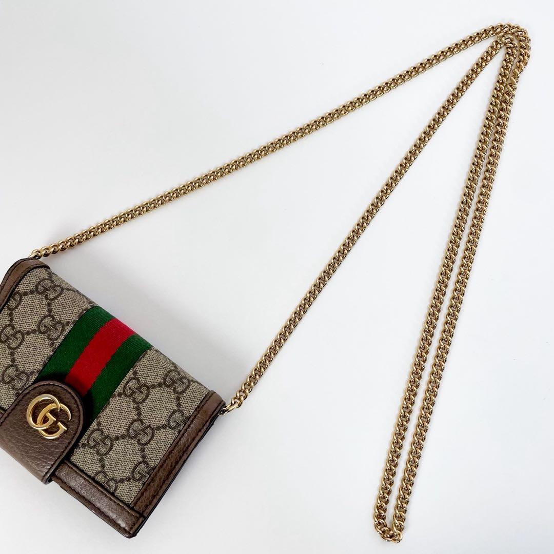 ✨美品✨グッチ GGシェリーライン チェーンショルダー iPhoneケース SE