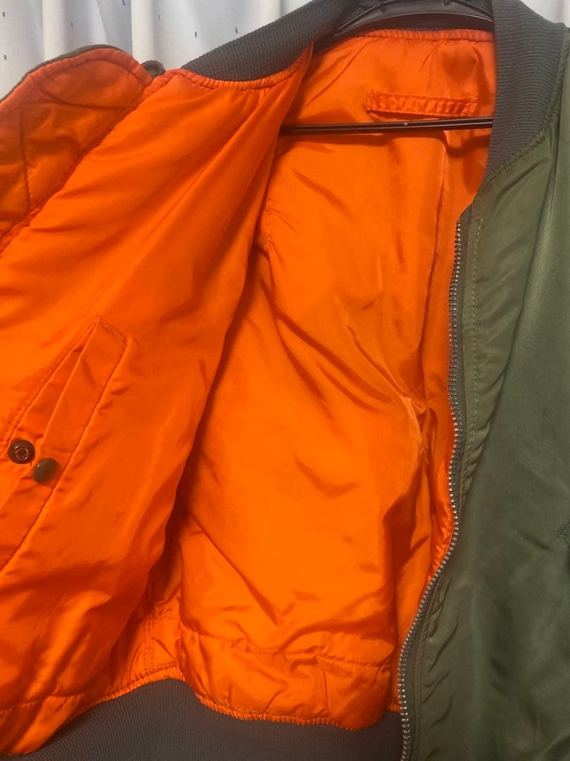 80s？ALPHA MA-1USA製オレンジ裏地 フライトジャケットS 説明必読