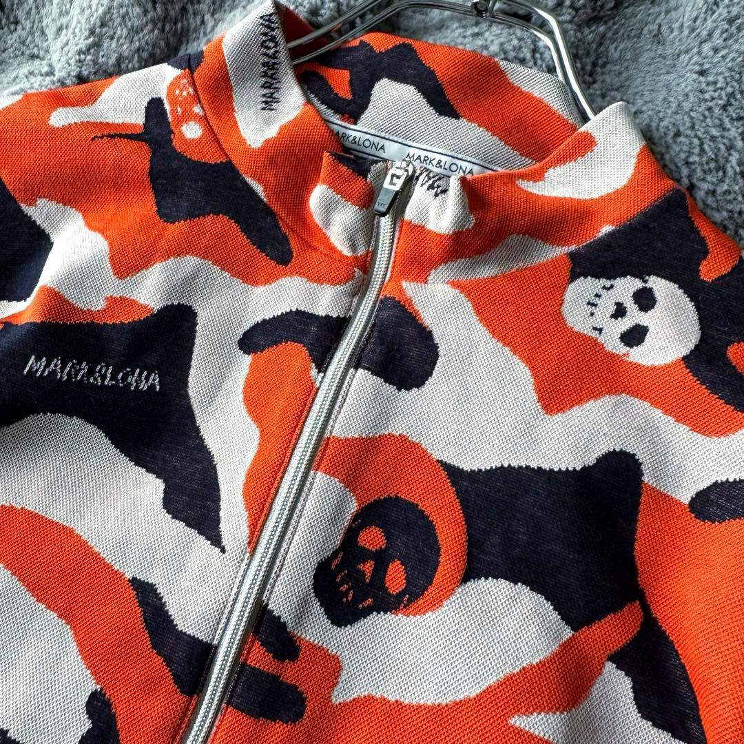 MARK＆LONA 長袖 迷彩柄 ハーフジップシャツ Lサイズ カモフラ ゴルフ