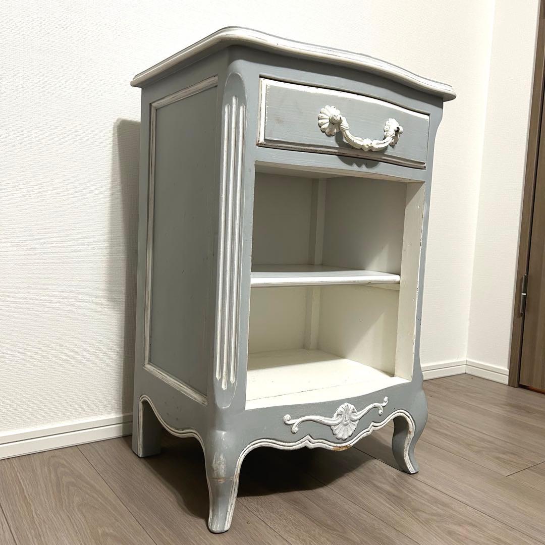 kinoベッドサイドサイドテーブル ブルーグレー