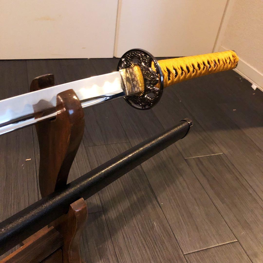 専用 模造刀 居合刀 樋入り刀身 橙金拵え 亜合金刀身 名刀