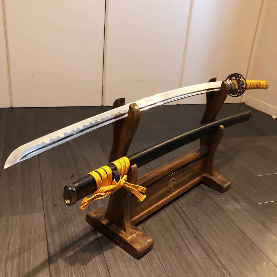 専用 模造刀 居合刀 樋入り刀身 橙金拵え 亜合金刀身 名刀