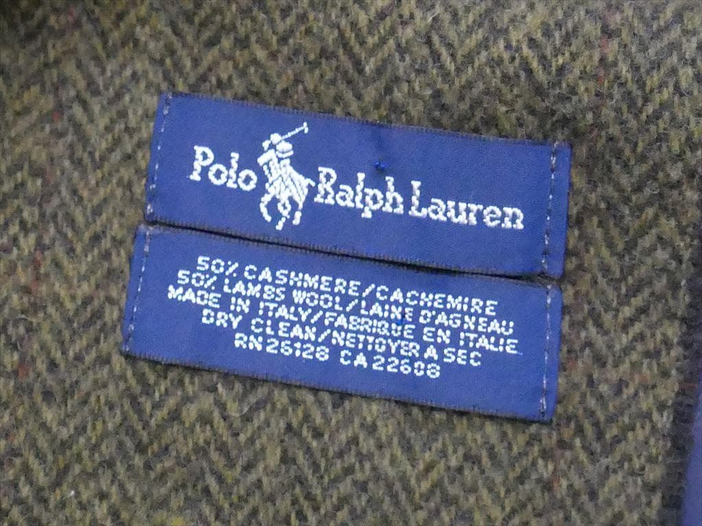 [3491］未使用　＊ポロラルフローレン＊　カシミア50％　マフラー　箱付き