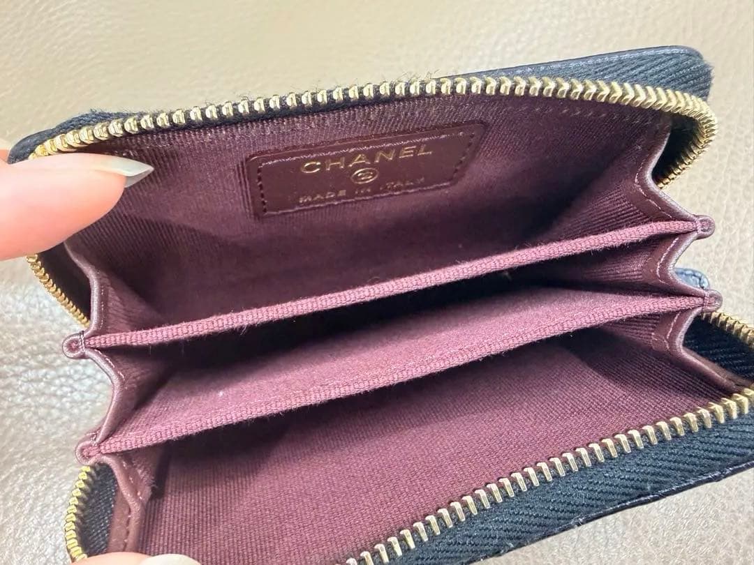 【美品】シャネル　マトラッセ　キャビアスキン　ケース　黒