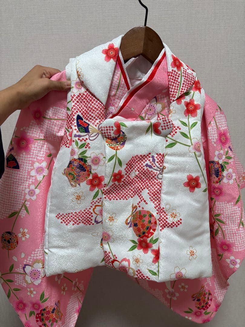 七五三 3歳 女の子 着物 セパレート 4点セット　◎着物用シューズおまけ付き◎