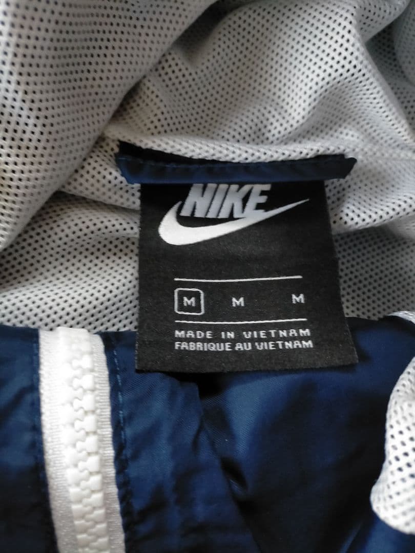 NIKE ウーブン ナイロン 上下 M ネイビー フード ウィンドブレーカー