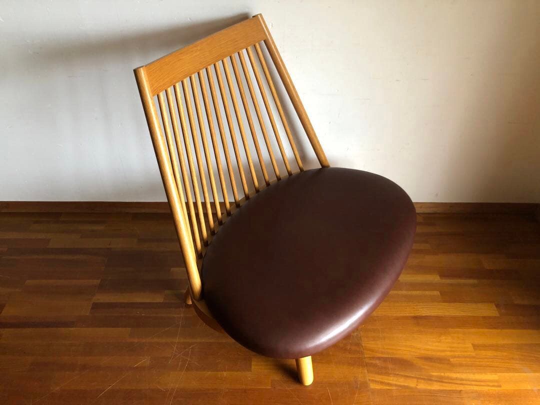 天童木工 豊口克平デザイン スポークチェア ナラ材 レザー 本革張り