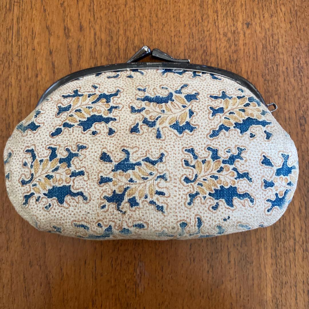 京都ちんぎれやがま口財布②骨董織物古裂染物更紗サラサさらさ