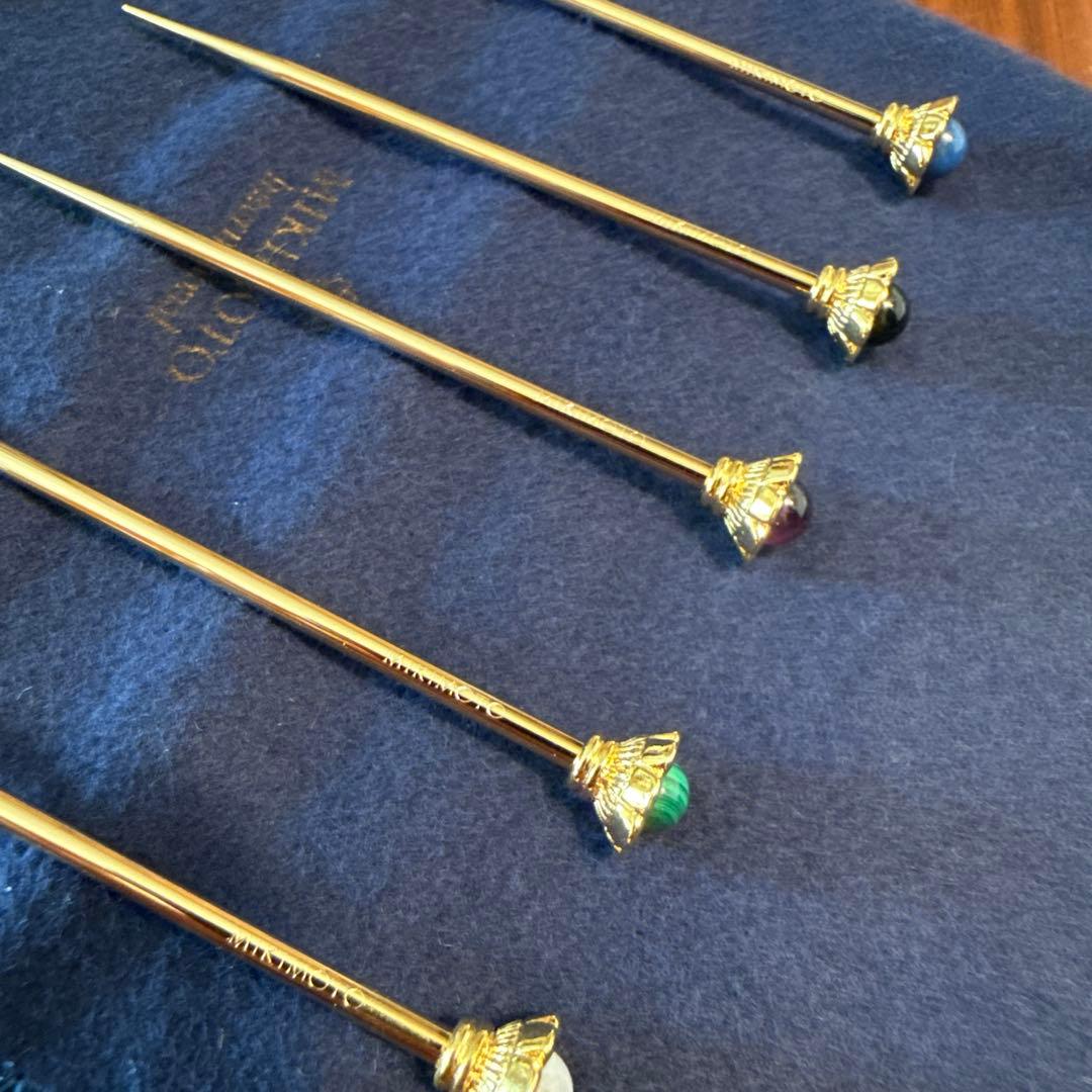 希少　ミキモト 半貴石　フルーツピック　未使用