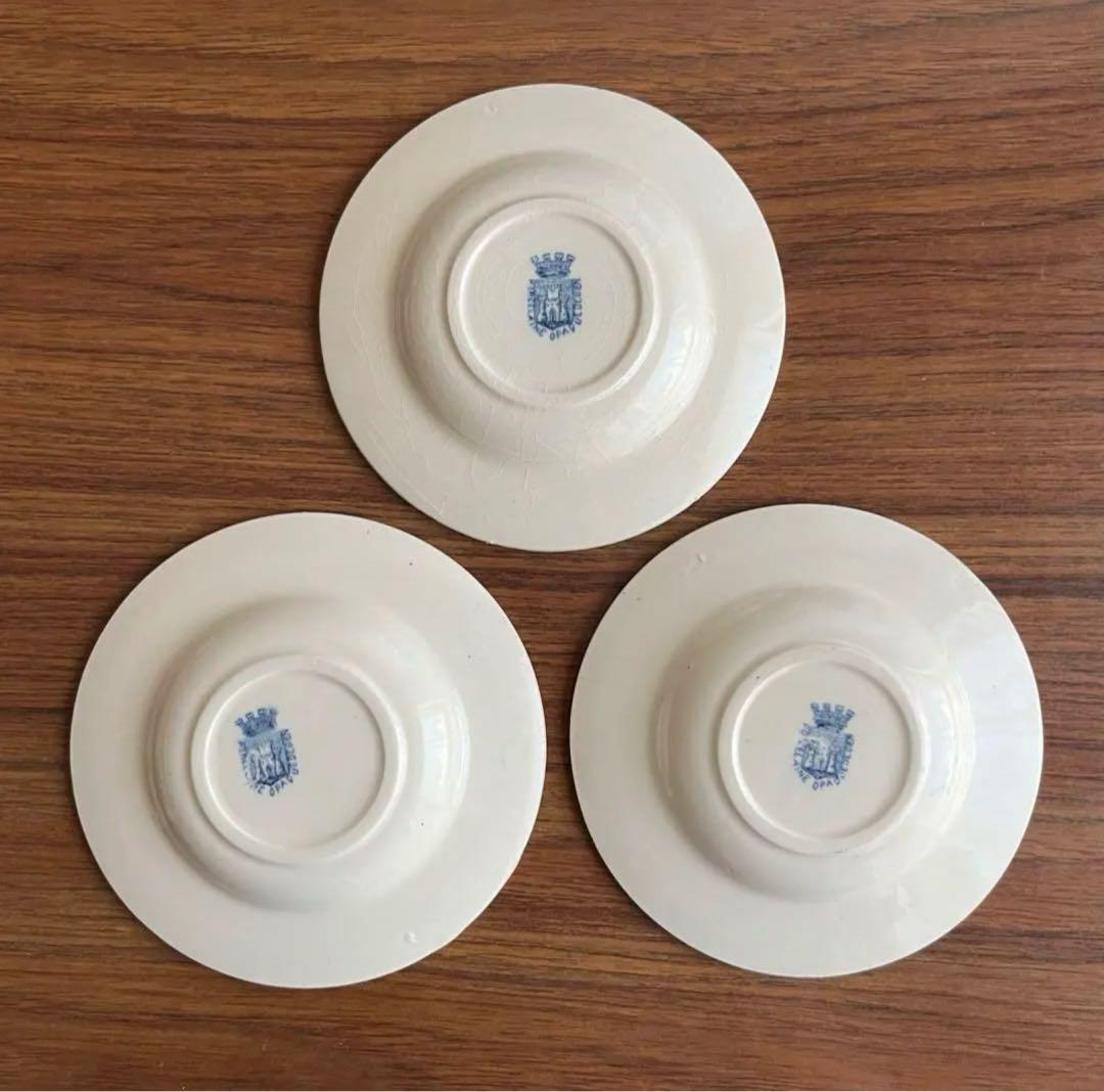 フランスアンティーク ♧ Gien ジアン ♧ 赤頭巾のディネット3枚セット