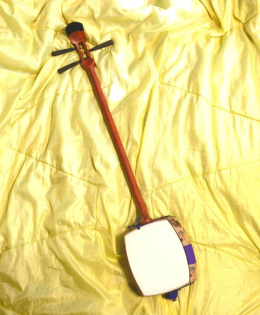 三味線　ハードケース付き　和楽器　破れ無　骨董　民謡　地唄