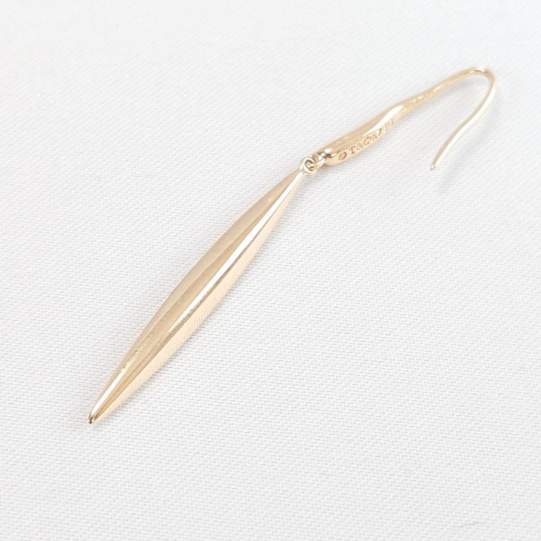 ティファニー K18 フェザー ピアス 片耳用 6680