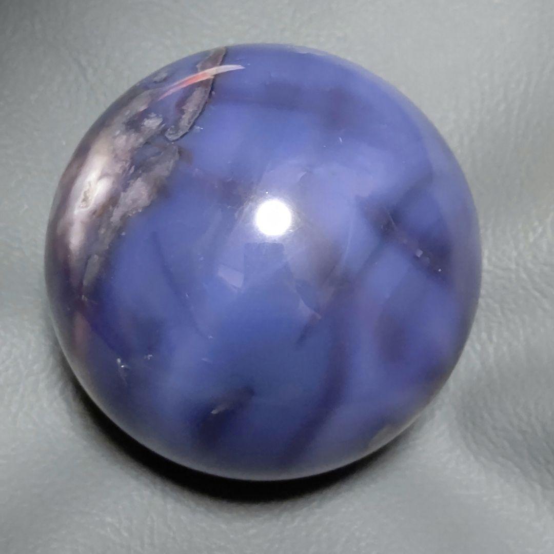 ブルー桜瑪瑙 サイズ7cm スフィア 天然石✧ 大きめ 台座付き no0824