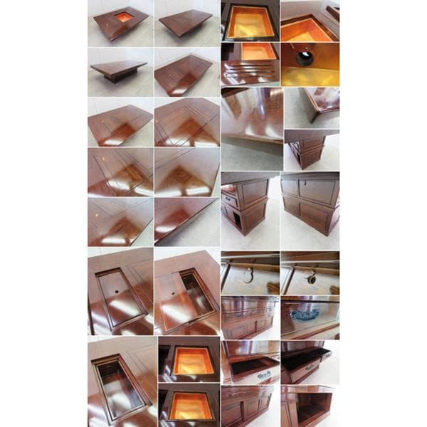 美品□銘木□鉄刀木□民芸囲炉裏テーブル□ダイニングテーブル/座卓