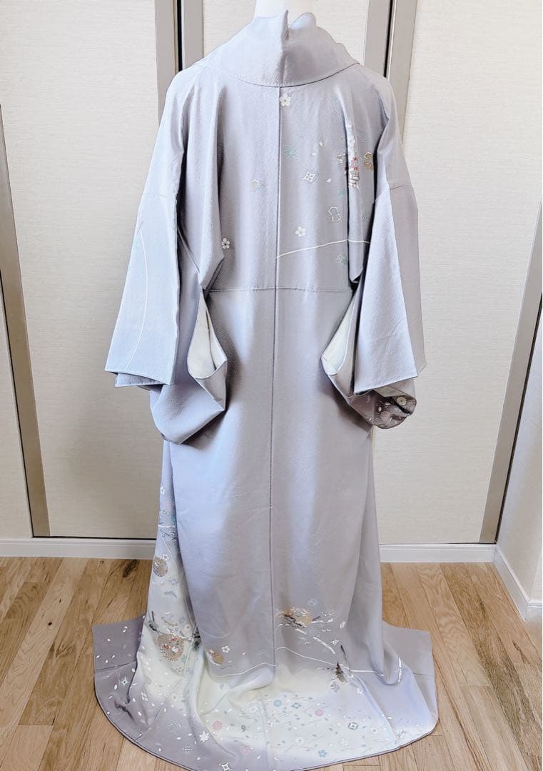 訪問着　フルセット　裄66 67 友禅 友禅　水色 卒業式　入学式　お宮参　袋帯