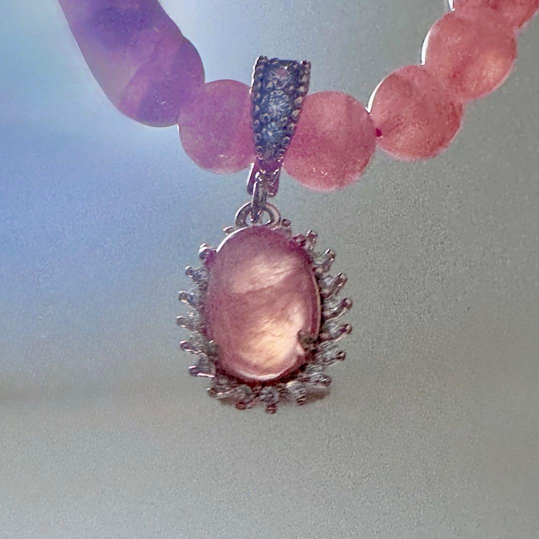 【新品未使用】アルゼンチン産高品質天然インカローズ、ペントップにもなるチャーム付