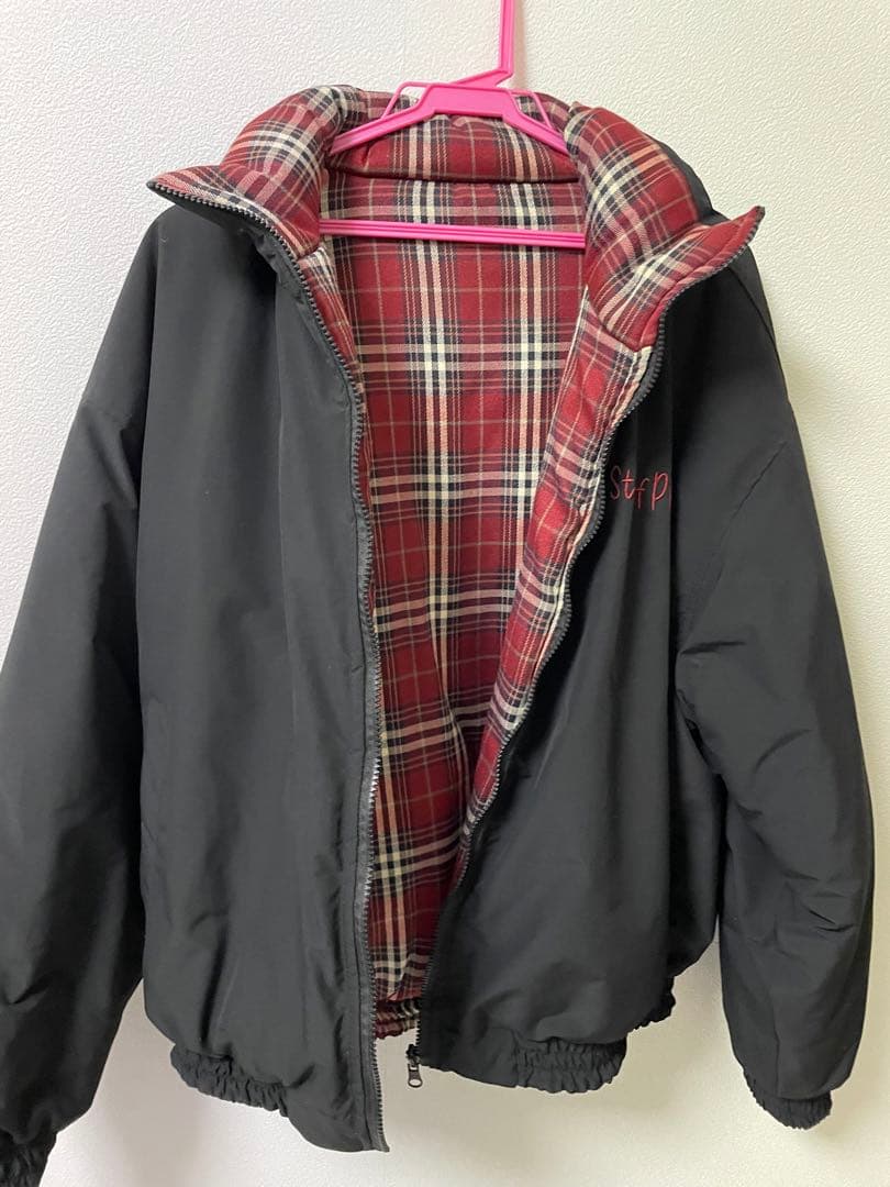 地底人オンライン リバーシブルカジュアルジャケット M チェック赤