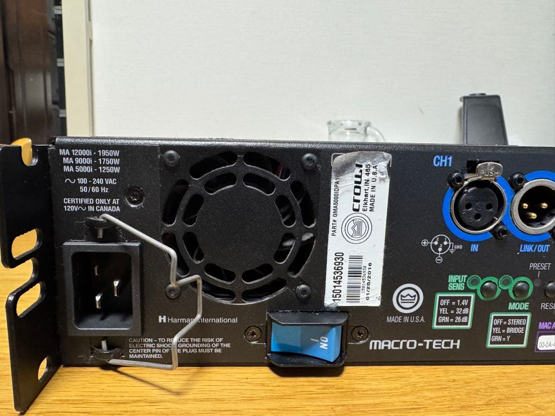 アンプ AMCRON MACRO-TECH 5000i made in USA