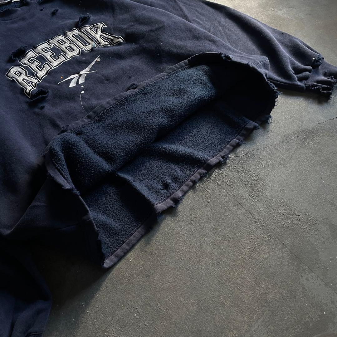 90's reebok old tag“paint Boro sweat