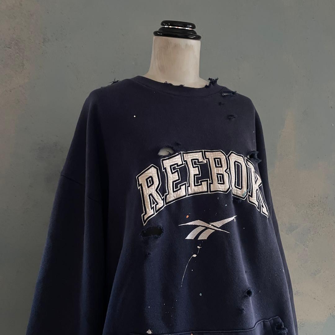 90's reebok old tag“paint Boro sweat