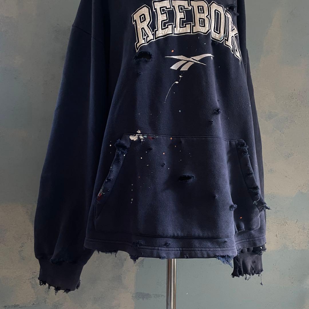 90's reebok old tag“paint Boro sweat