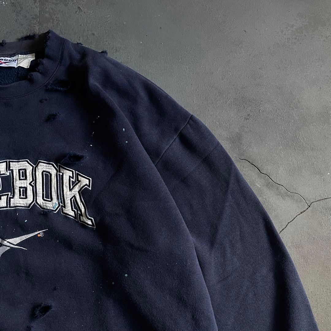 90's reebok old tag“paint Boro sweat