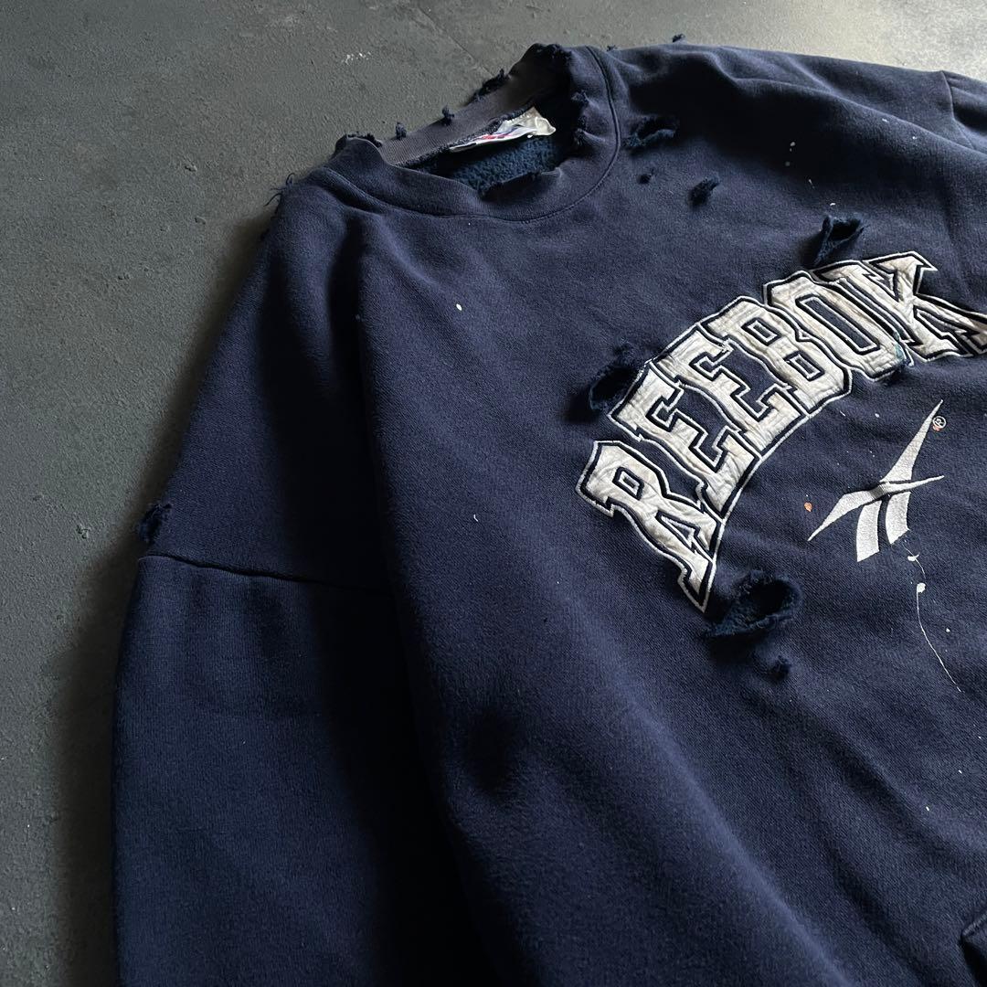 90's reebok old tag“paint Boro sweat