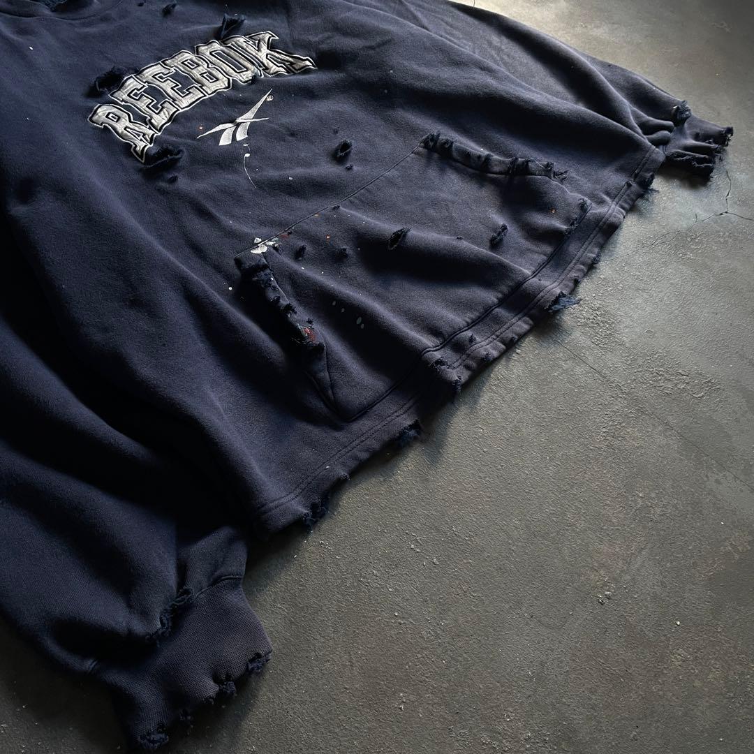 90's reebok old tag“paint Boro sweat