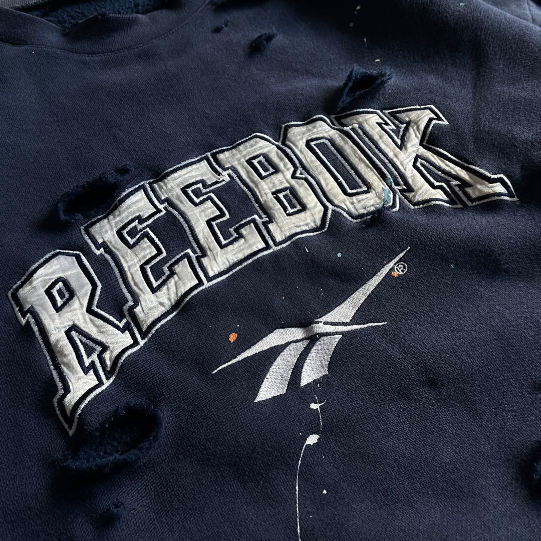 90's reebok old tag“paint Boro sweat